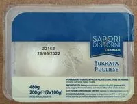 Mängden socker i Burrata Pugliese