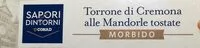 Mängden socker i Torrone di cremona alle mandorle tostate