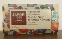 Mängden socker i Le Spremute 100% Frutta Mirtillo Nero selvatico e Rosso