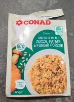 Mängden socker i Tris di cereali con zucca patate e funghi porcini