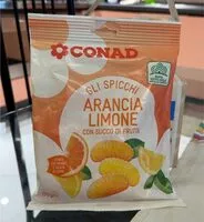 Mängden socker i Gli spicchi arancia limone con succo di frutta