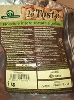 Mängden socker i Le Tostate - Nocciole intere tostate pelate