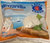 Mängden socker i Mozzarella senza lattosio