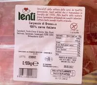 Mängden socker i Carpaccio di bresaola