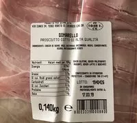 Mängden socker i Prosciutto cotto
