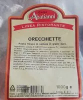 Mängden socker i Orecchiette fresche