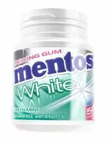 Mängden socker i MENTOS gum menthe verte white sans sucre, paquets de 20 dragées