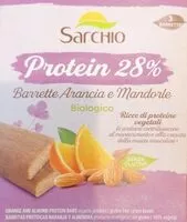 Mängden socker i Protein 28 barrette arancia mandorle