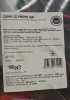 Mängden socker i Coppa di Parma IGP