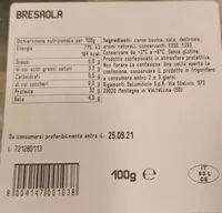 Mängden socker i Bresaola