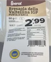 Mängden socker i Bresaola della valtellina IGP