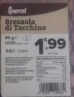 Mängden socker i Bresaola di Tacchino