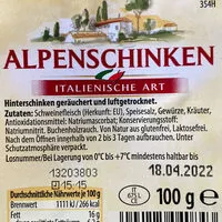 Mängden socker i Alpenschinken