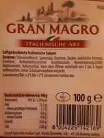 Mängden socker i Luftgetrocknete italienische Salami