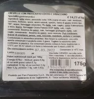 Mängden socker i Crespelle con prosciutto cotto e stracchino