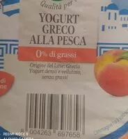 Mängden socker i Yogurt greco alla pesca 0%di grassi