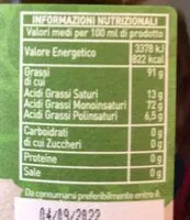 Mängden socker i Olio evo