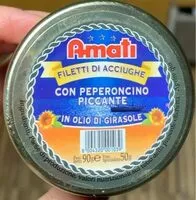 Mängden socker i Filetti di acciughe con peperoncino piccante