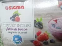 Mängden socker i Yogurt intero frutti di bosco
