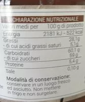 Mängden socker i Crema spalmabile alla nocciola