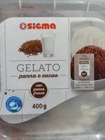 Mängden socker i Gelato panna e cacao