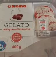 Mängden socker i Gelato variegato all'amarena