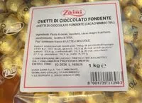 Mängden socker i Ovetti di cioccolato fondente