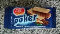 Mängden socker i Poker Cacao - Gaufrettes fourrées au cacao