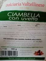 Mängden socker i Ciambella con uvetta