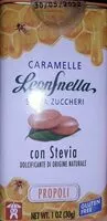 Mängden socker i Caramelle con stevia - propoli