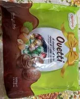 Mängden socker i Ovetti di cioccolato al latte ripieni di crema alla nocciola