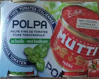 Mängden socker i Pulpe tomates concassées fines au basilic