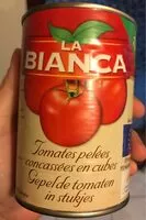 Mängden socker i La bianca - Tomates pelées concassées dn cubes