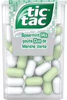 Mängden socker i Tic tac etui duo menthe verte