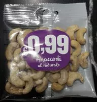 Mängden socker i Anacardi sgusciati al naturale