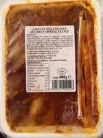 Mängden socker i Lasagne mille-feuille 20 % bœuf origine France