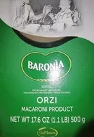 Mängden socker i Orzi macaroni product