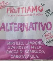 Mängden socker i Fruttiamo Alternativo Mirtillo Lampone Uva Rossa Mela Sam buco