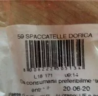 Mängden socker i Spaccatelle