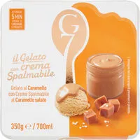 Mängden socker i Gelato al caramello con crema spalmabile al caramello salato
