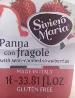 Mängden socker i Panna con fragole with semi-candied strawberries