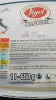 Mängden socker i Sorbet au citron avec 10% de jus de citron de Sicile