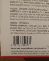 Mängden socker i Pandoro