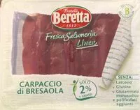 Mängden socker i Carpaccio di bresaola