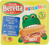 Mängden socker i Merendino panino prosciutto crudo + frullato pesca