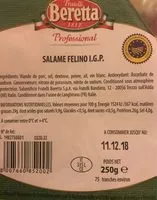Mängden socker i Salame felino IGP
