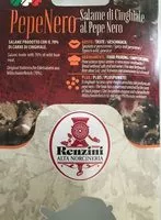 Mängden socker i Pepeneto salame di cinghiale al pepe nero