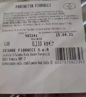 Mängden socker i Porchetta Fiorucci