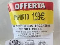 Mängden socker i Salsiccia tacchino-suino-pollo