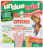 Mängden socker i Un due tris! merenda dIGPurea di mela + bastoncinIGProsciutto